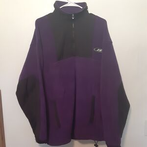 Vintage Bike Fleece Jacket M 90s 1/4 Zip Purple Outdoor Hiking